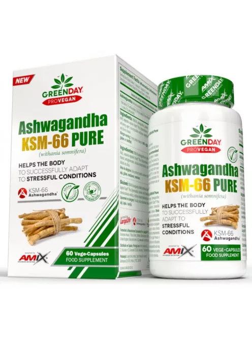 AMIX Nutrition – GreenDay® ProVEGAN Ashwagandha KSM-66 Pure 600 60 Vcaps BOX